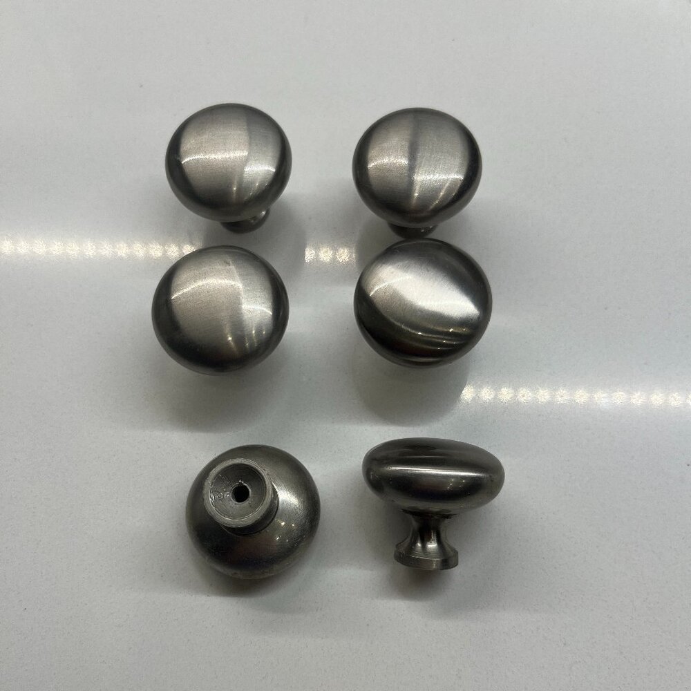 Silver Cabinet Knobs with Screws Set of Six